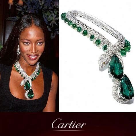 cartier snake and emerald necklace